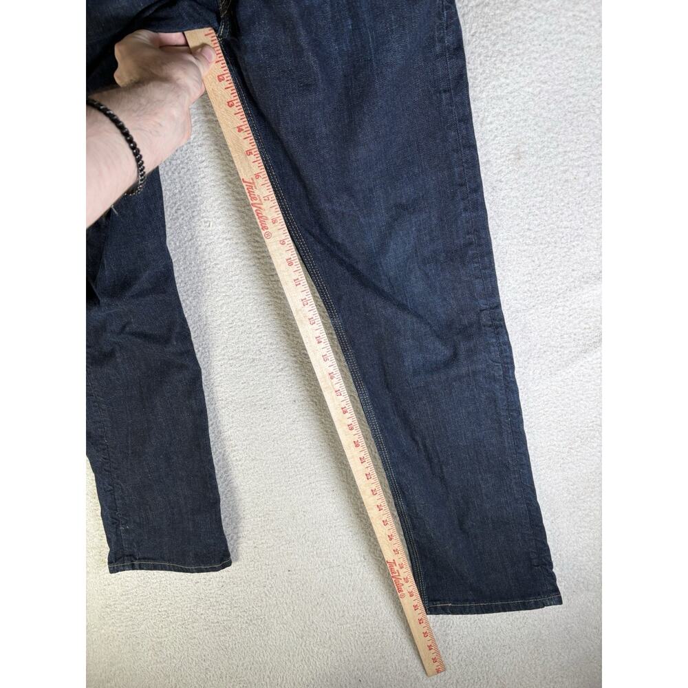 Levis 514 Jeans Mens 34x32 Blue Slim Straight Side Zip Pocket Moto Riding Dark - Picture 9 of 16